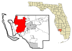 Lee County Florida Incorporated and Unincorporated areas Cape Coral Highlighted